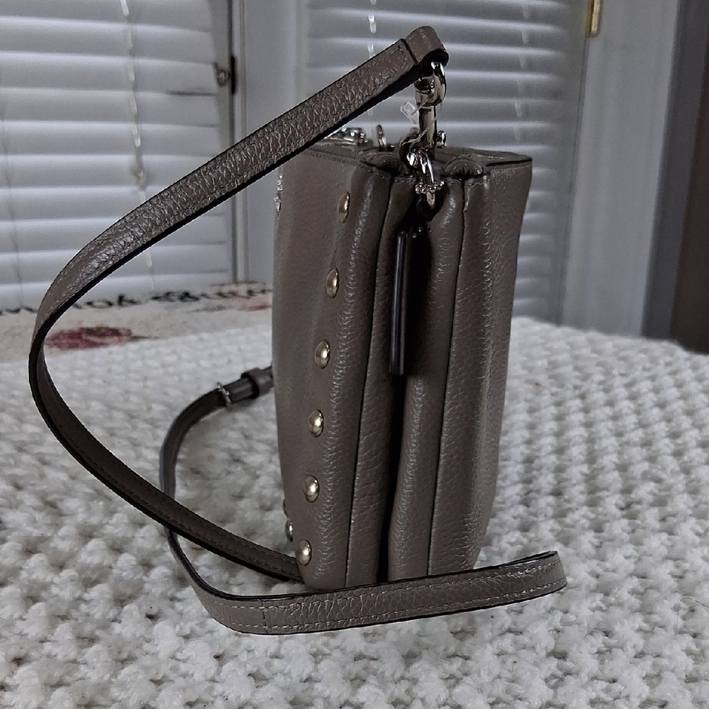 Coach Gray Studded Woman Crossbody Bag - Picture 6 of 15